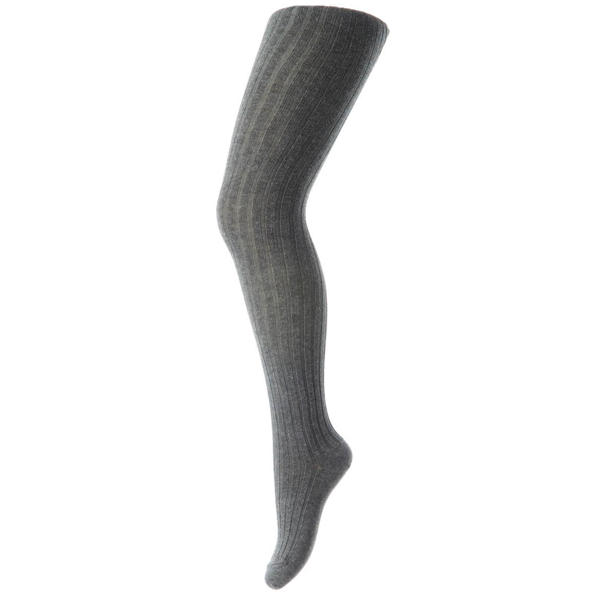 Cotton Rib Tights in Dark Grey by MP Denmark