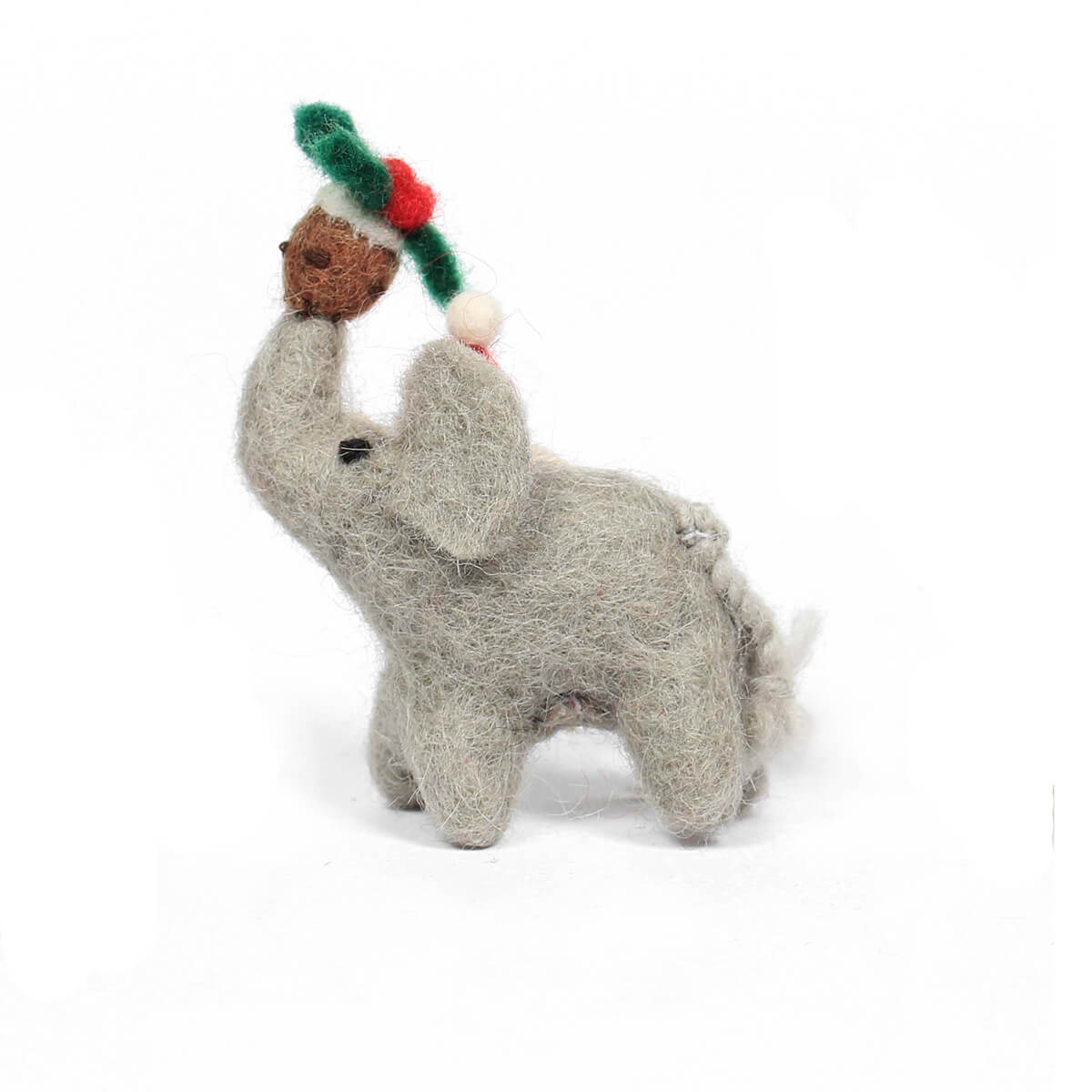 Elephant Balancing Trio Hanging Christmas Decoration by Amica Elephant With Christmas Pudding