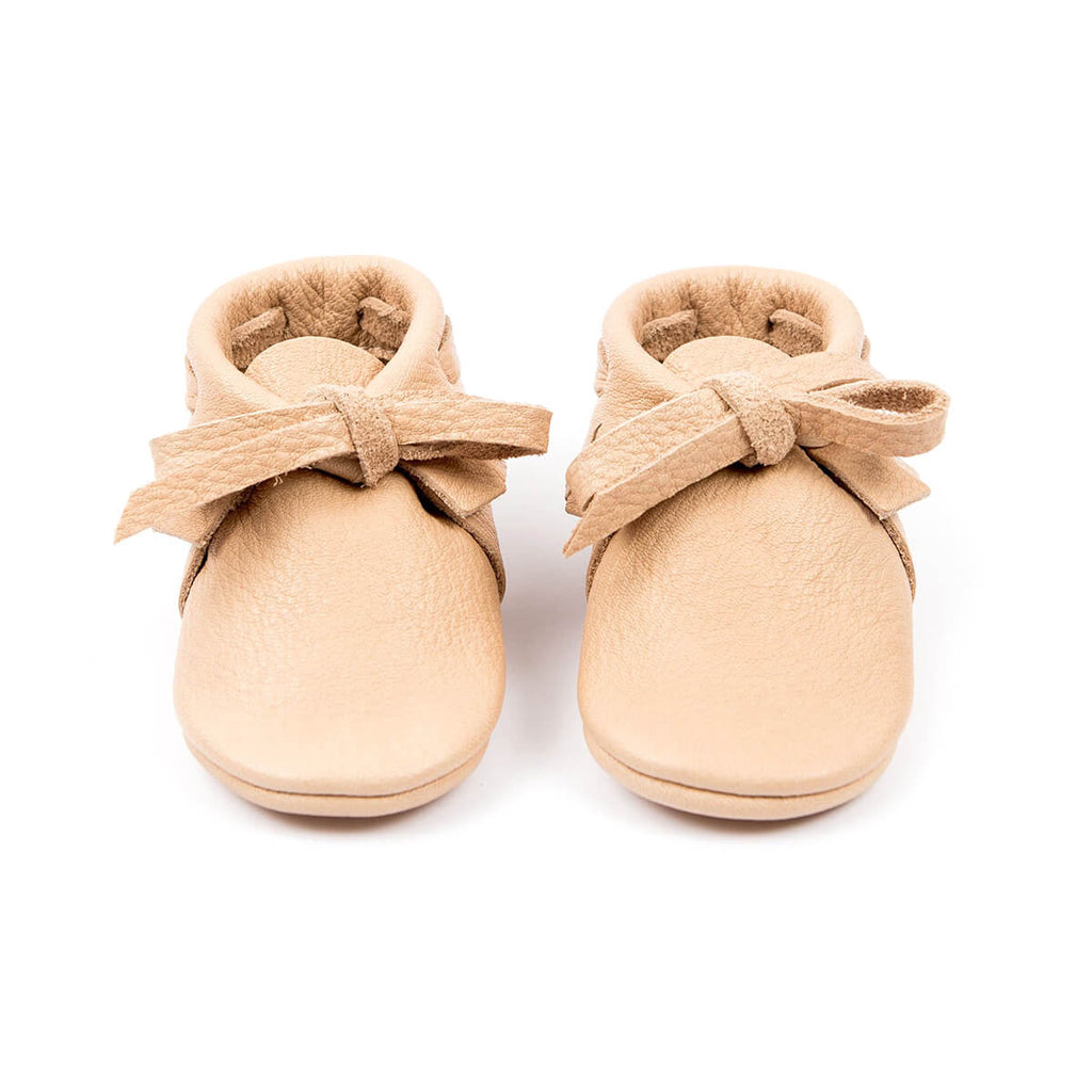 Laced Moccasins In Natural by Amy & Ivor - Last One In Stock - Size 4 (12-18 Months)
