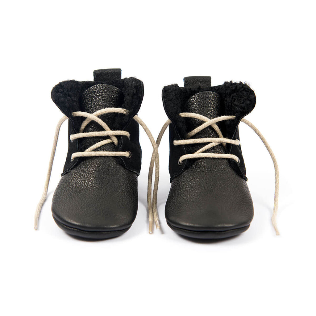 Shearling High Tops In Black by Amy & Ivor