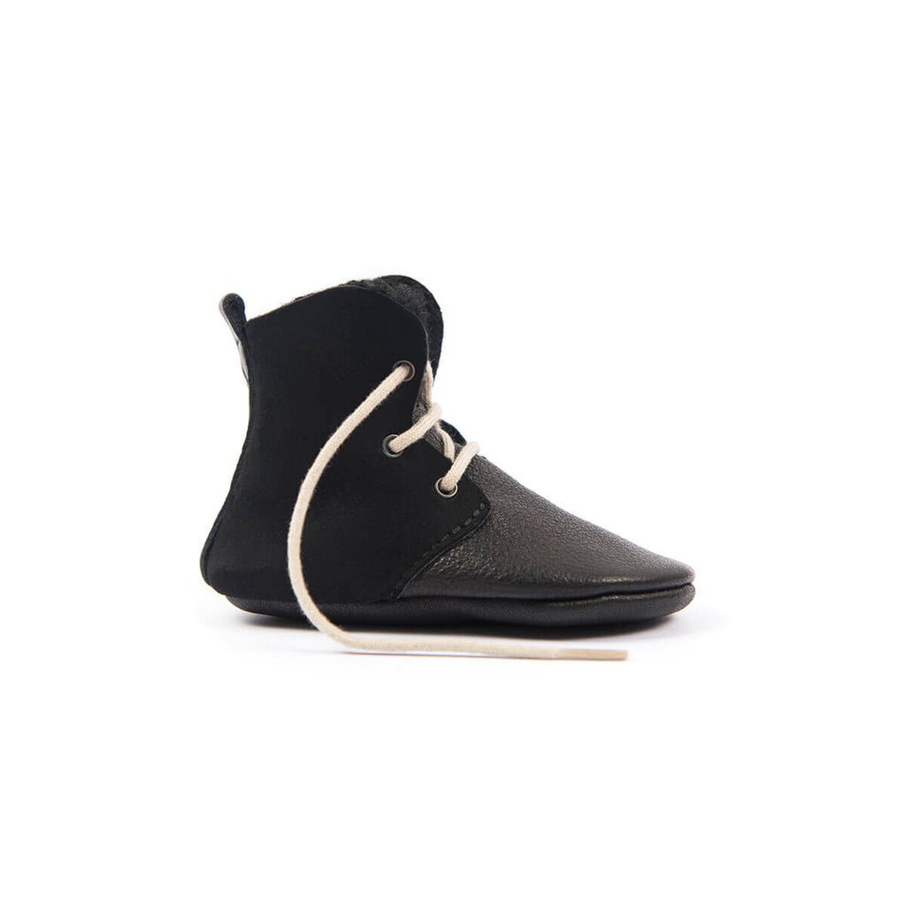 Shearling High Tops In Black by Amy & Ivor