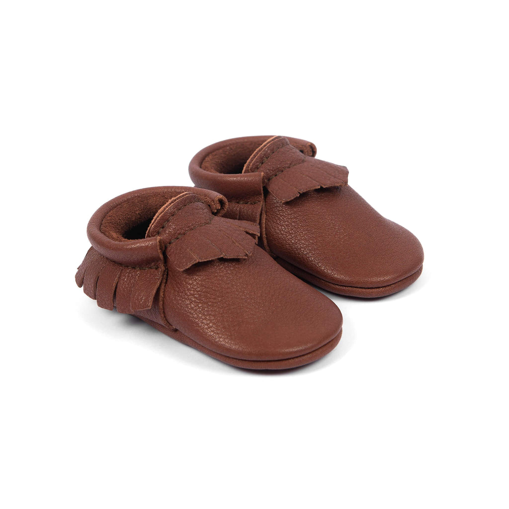 Moccasins In Chestnut by Amy & Ivor - Last One In Stock - Size 1 (3-6 Months)
