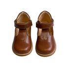 Heart T Bar Starter Mary Janes in Cognac by Angulus