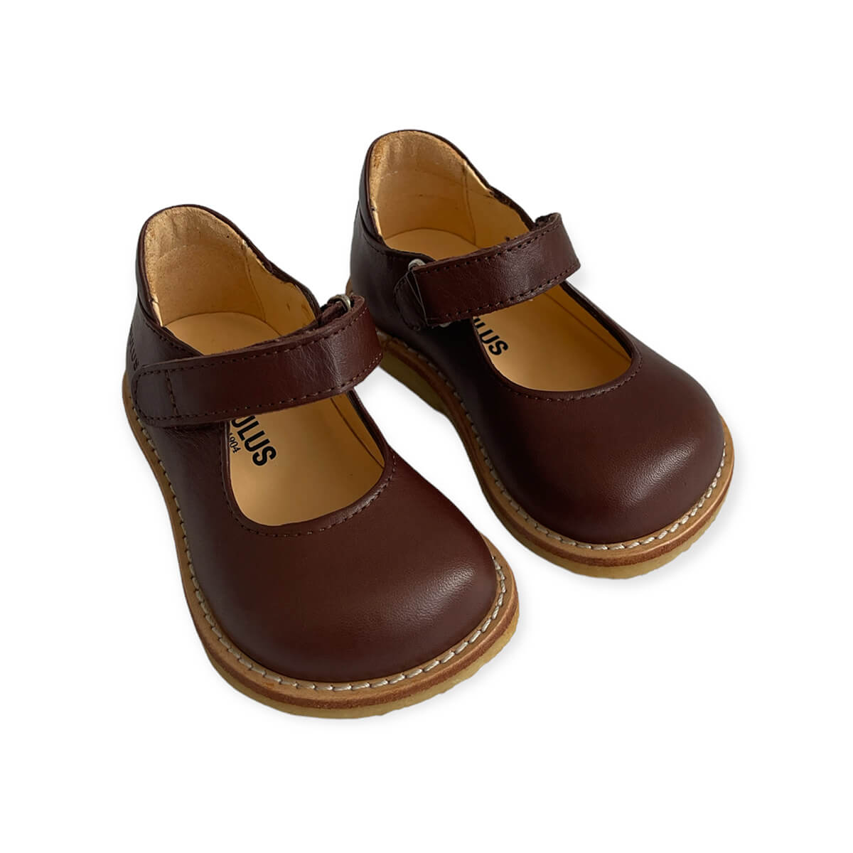 Starter Mary Janes in Angulus Brown (Wide Fit) by – Edition