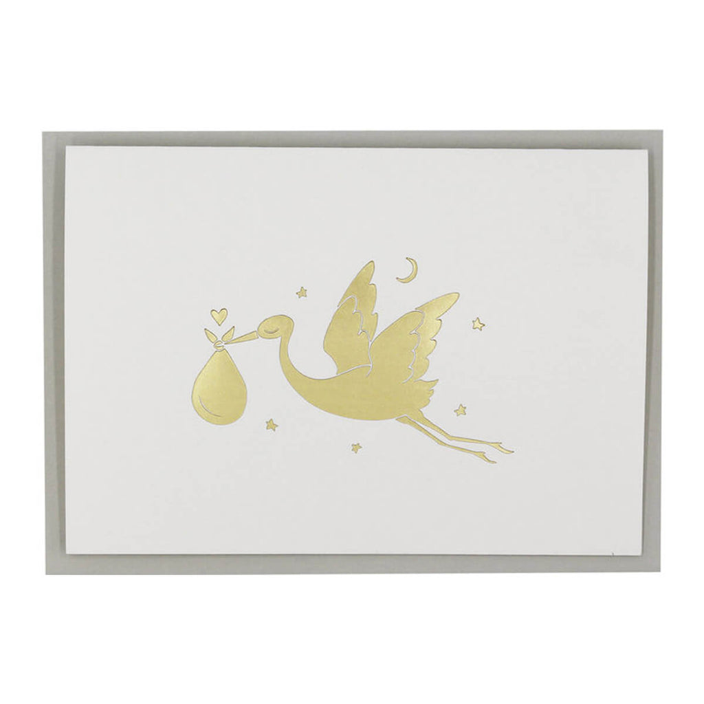New Baby Stork Greetings Card by Artcadia