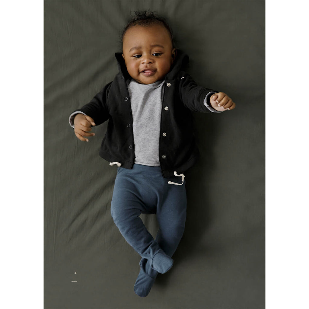 Baby Hooded Cardigan in Nearly Black by Gray Label