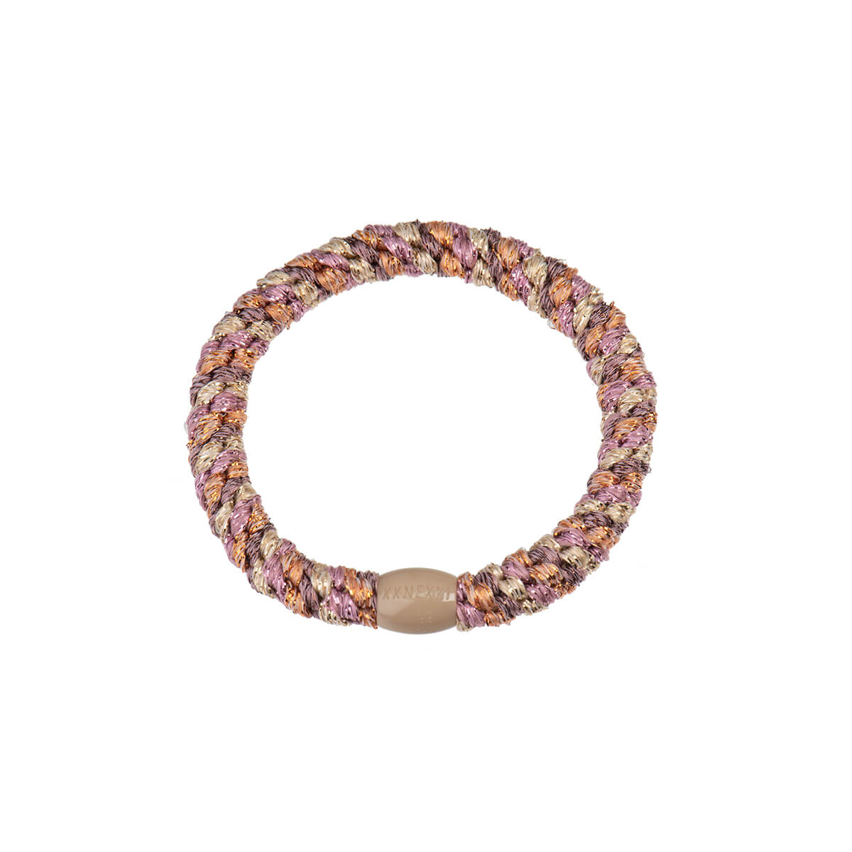 Kknekki Snag Free Hair Band in Peach Pink Glitter by Bon Dep