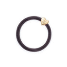 Gold Heart Velvet Hair Band in French Grey by byEloise