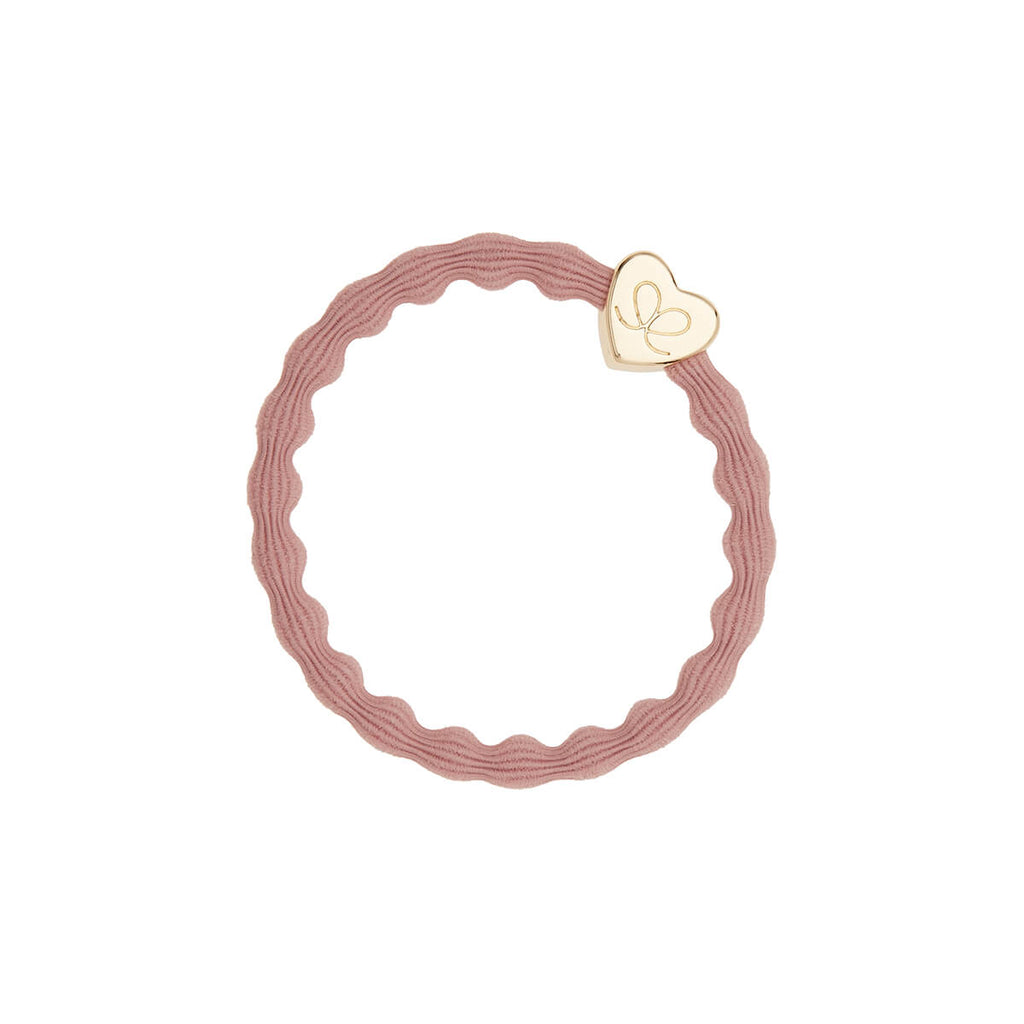 Gold Heart Hair Band in Champagne Pink by byEloise