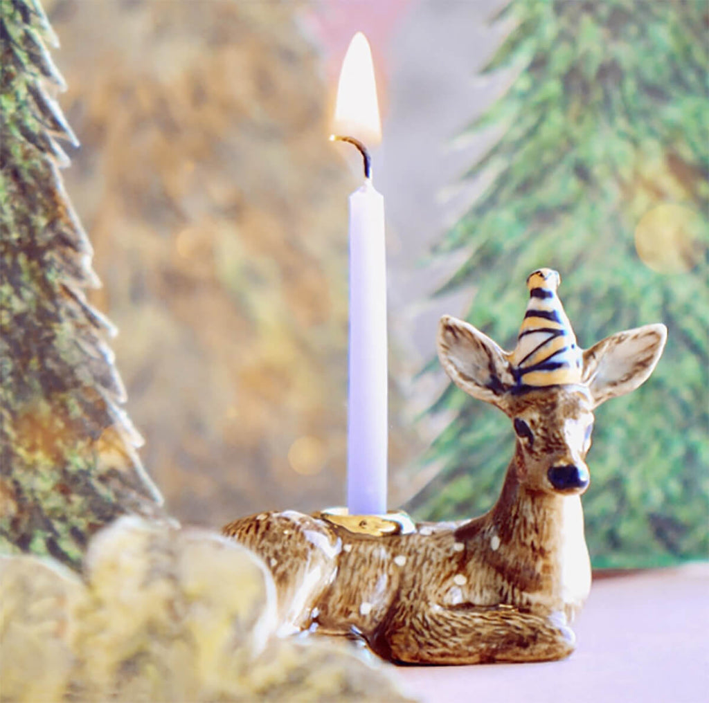 Deer Party Animal Ceramic Cake Topper by Camp Hollow
