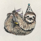 Sloth Party Animal Ceramic Cake Topper by Camp Hollow