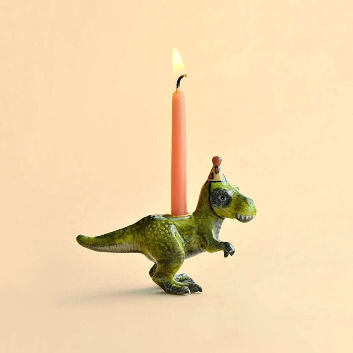T Rex Party Dinosaur Ceramic Cake Topper by Camp Hollow