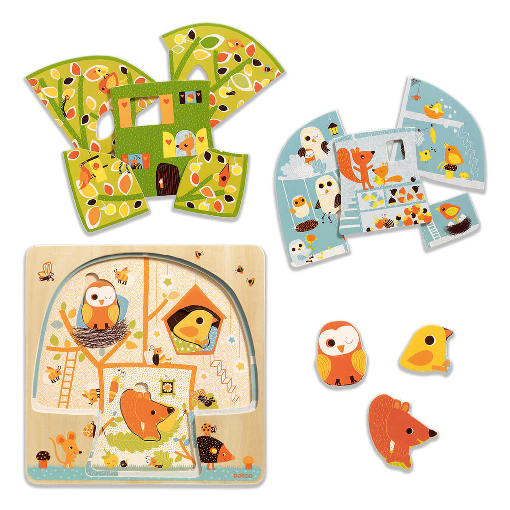 Chez Nut 3 Layer Wooden Puzzle by Djeco