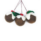 Christmas Pudding Tree Decorations (Set of Three) by Felt So Good
