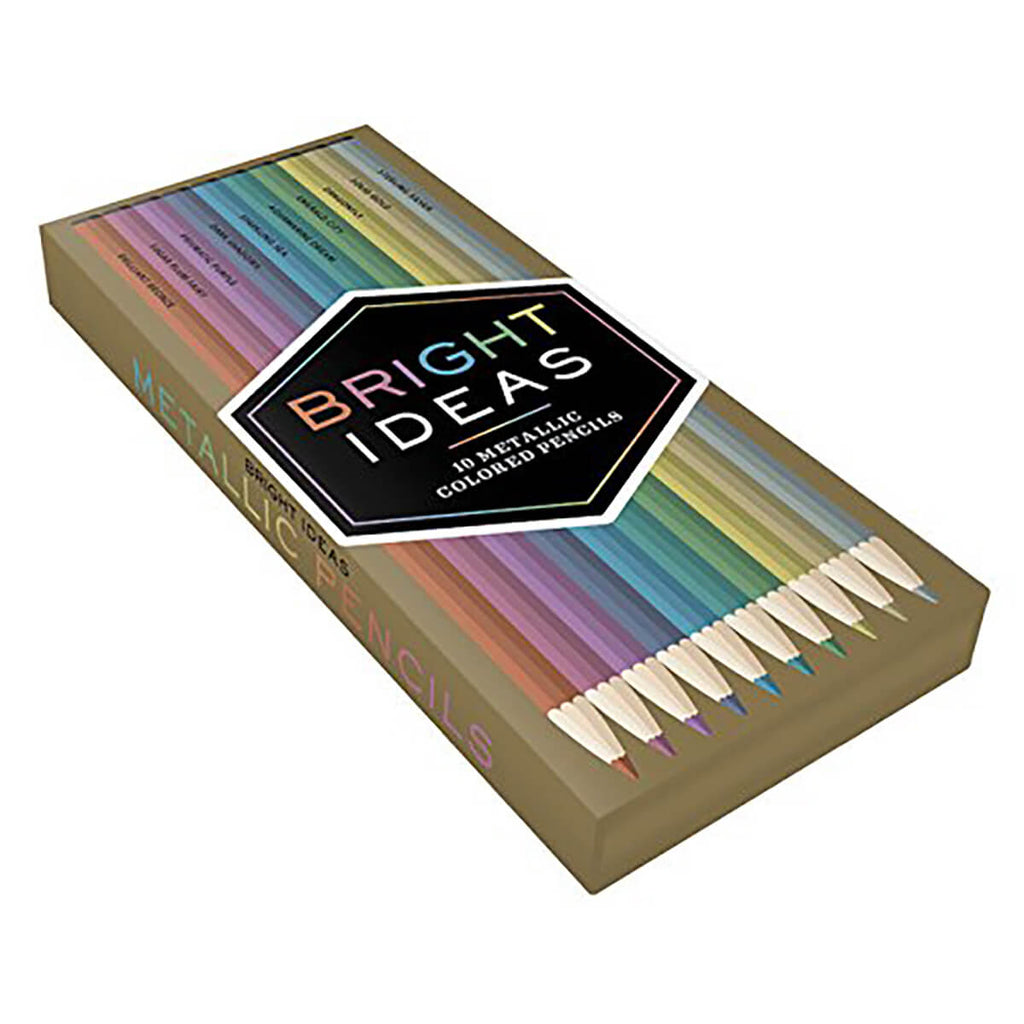 Bright Ideas Box Of 10 Metallic Coloured Pencils by Chronicle Books