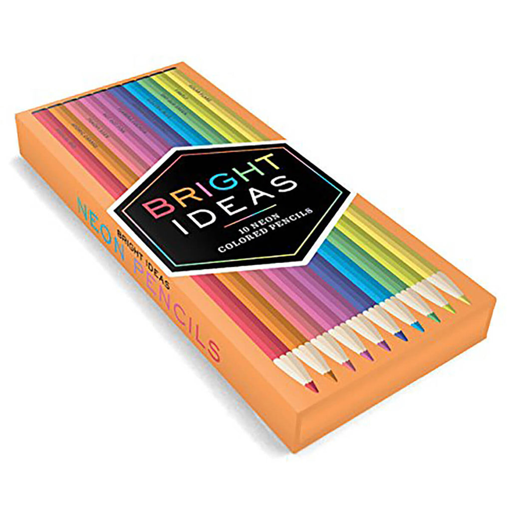 Bright Ideas Box Of 10 Neon Coloured Pencils by Chronicle Books