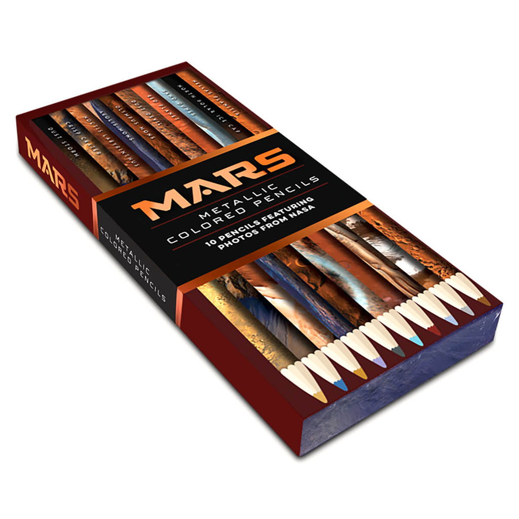 Mars Box Of 10 Metallic Coloured Pencils by Chronicle Books