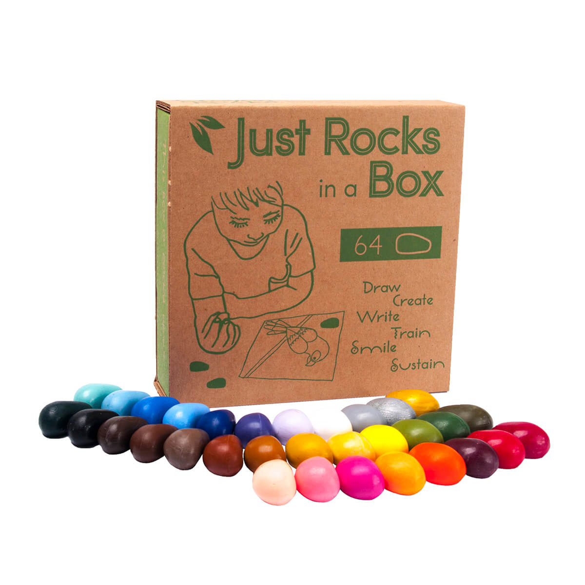 Craton Rocks Just Rocks In A Box 64 Piece Set by Crayon Rocks – Junior Edition