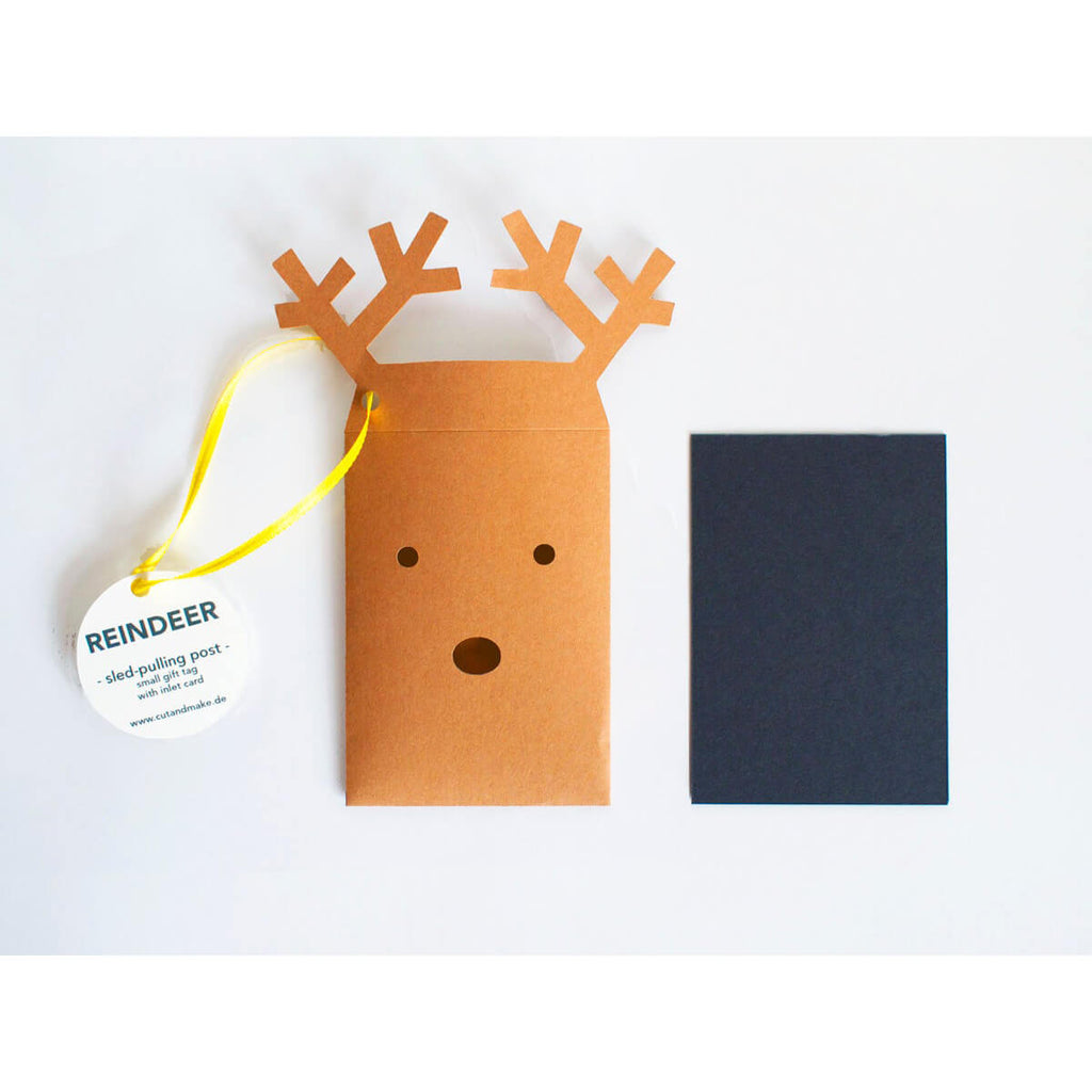 Reindeer Envelope Gift Tag / Greetings Card by Cut&Make