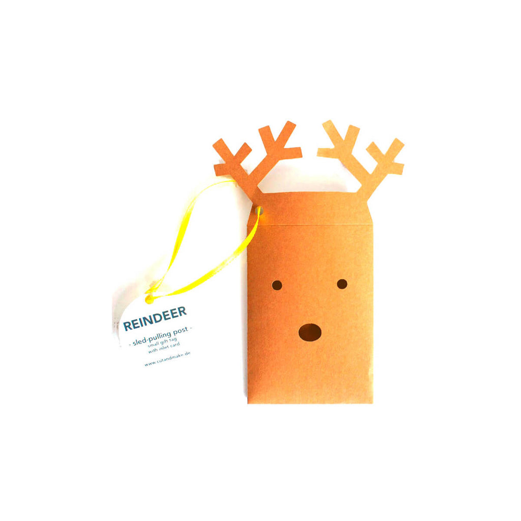 Reindeer Envelope Gift Tag / Greetings Card by Cut&Make