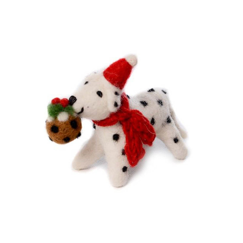Dalmatian With Christmas Pudding Hanging Christmas Decoration by Amica