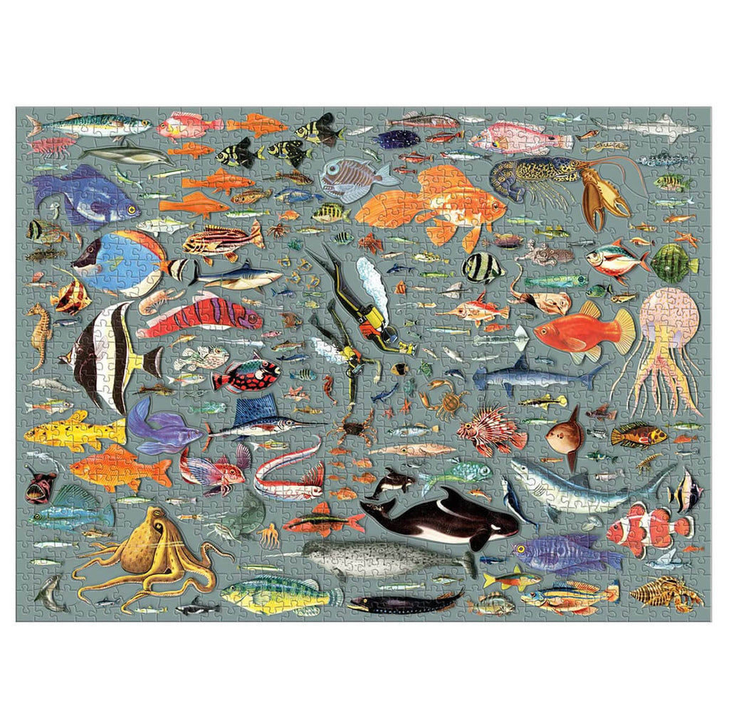 Deepest Dive 1000 Piece Puzzle with Shaped Pieces by Mudpuppy
