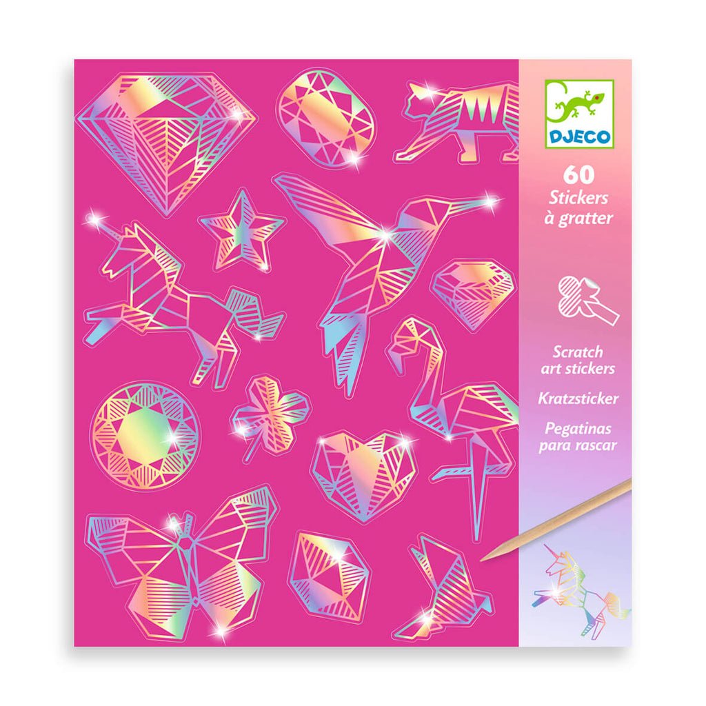 Diamond Holographic Scratch Art Stickers Set by Djeco
