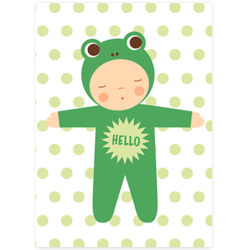 Frog Baby Greetings Card by Dicky Bird