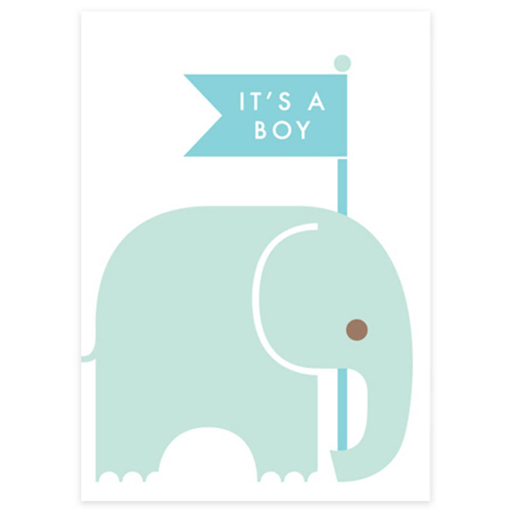 Boy Elephant Greetings Card by Dicky Bird