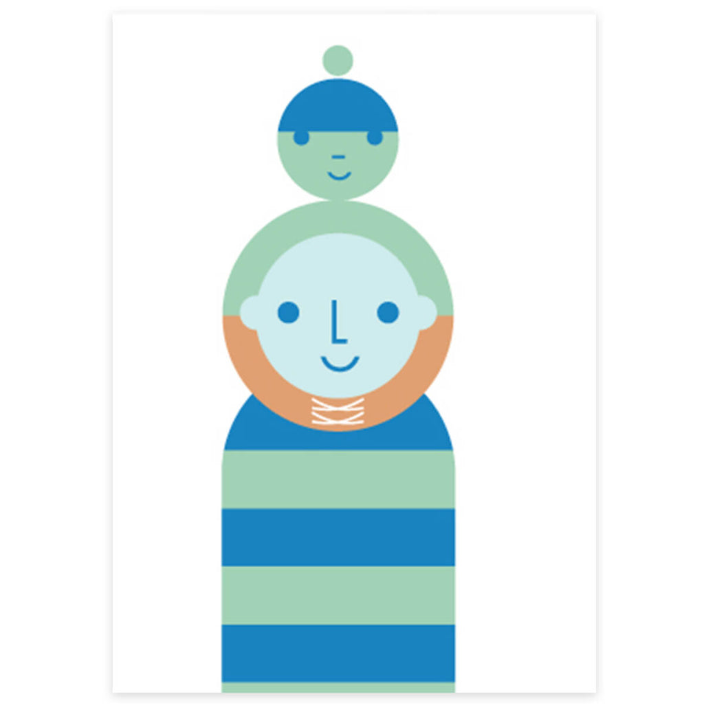 Father And Child Greetings Card by Dicky Bird