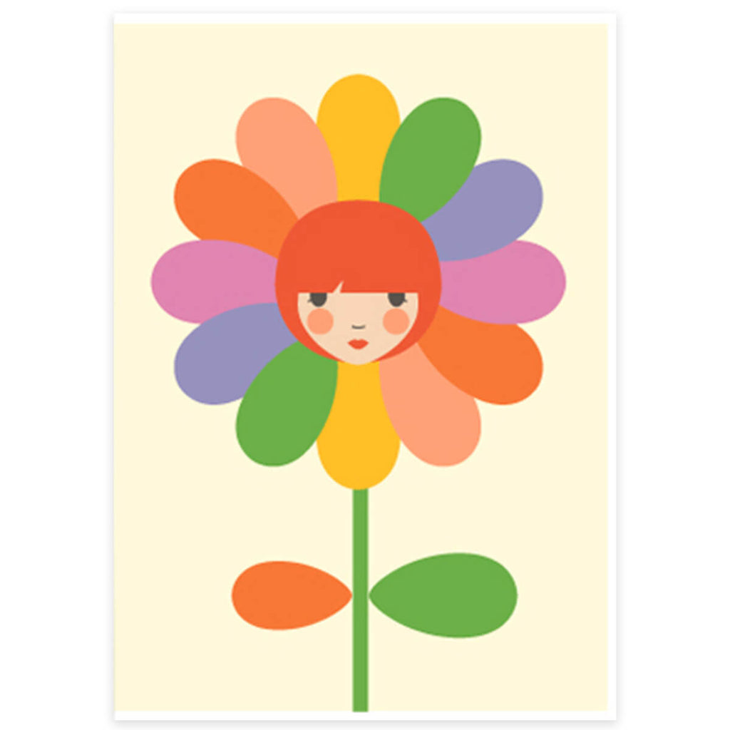Flowergirl Greetings Card by Dicky Bird