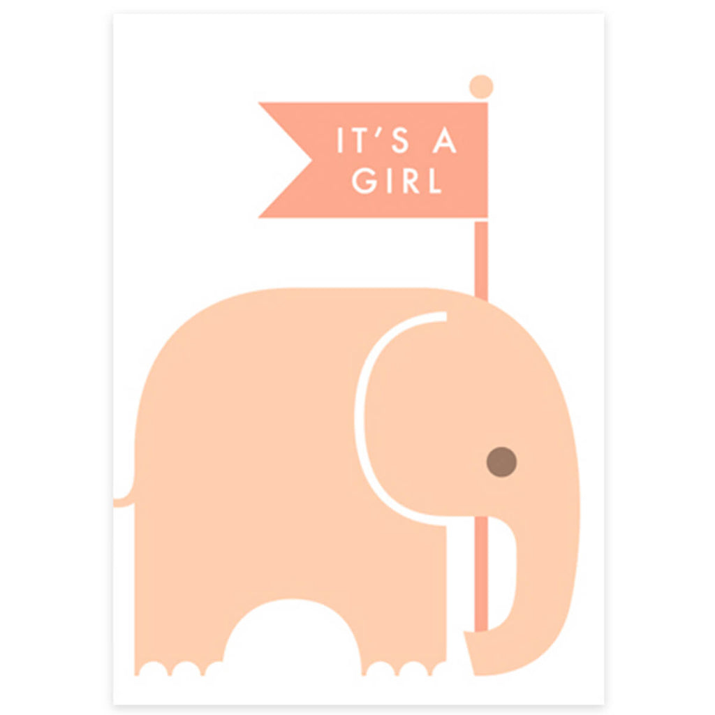 Girl Elephant Greetings Card by Dicky Bird