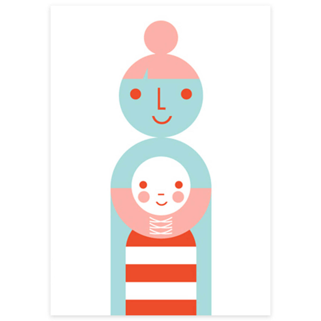 Mother And Child Greetings Card by Dicky Bird