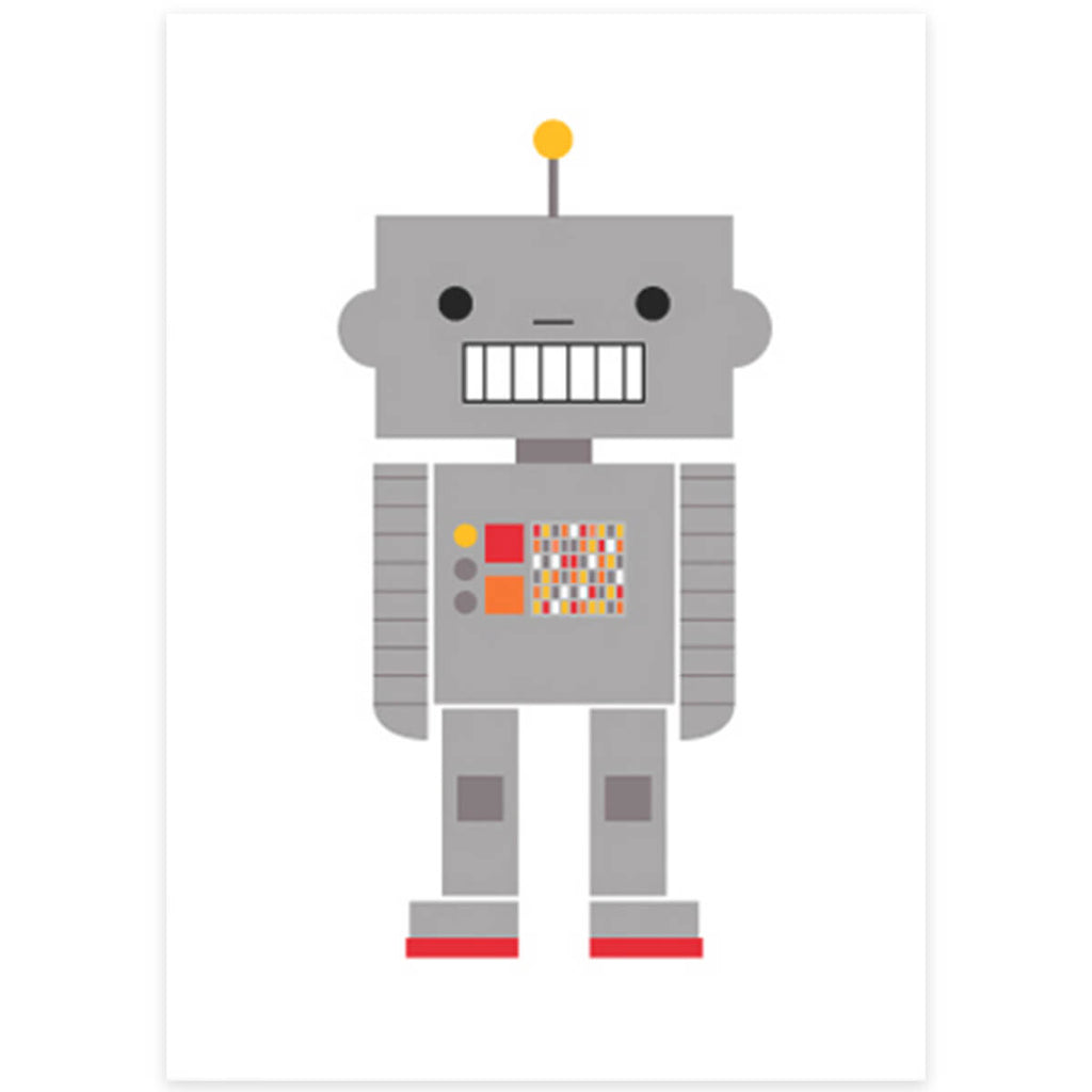 Robot Greetings Card by Dicky Bird