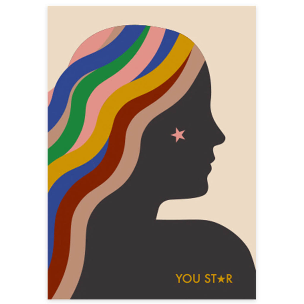 You Star Greetings Card by Dicky Bird
