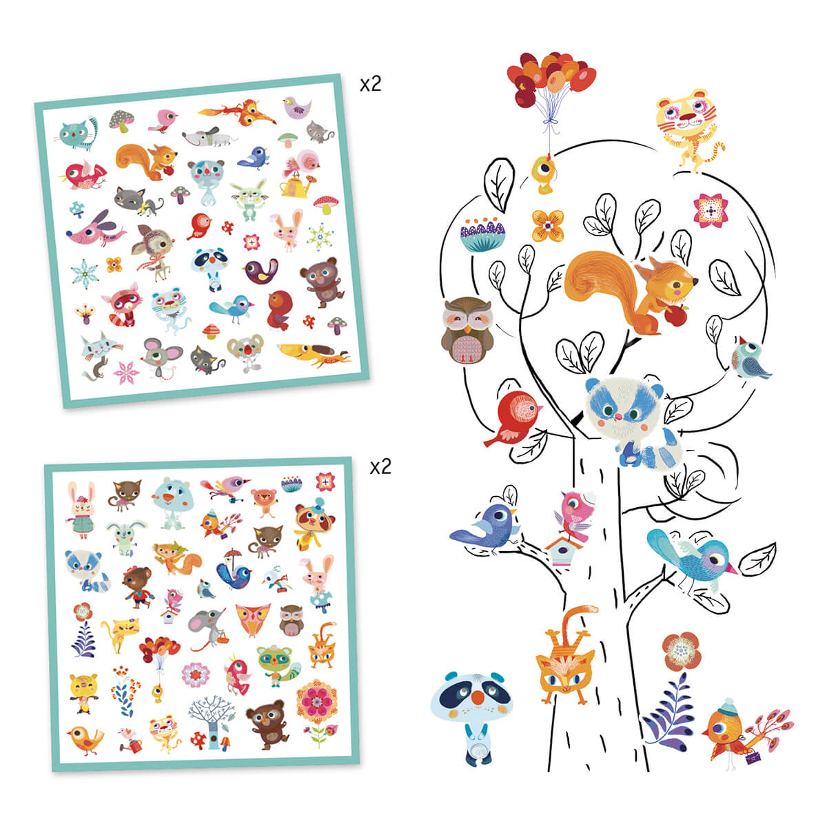 Little Friends 160 Paper Stickers by Djeco