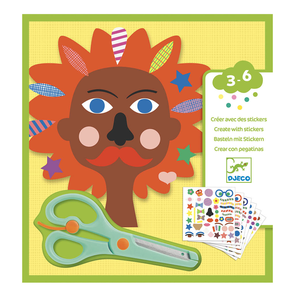 Create With Stickers Hairdresser Craft Kit by Djeco