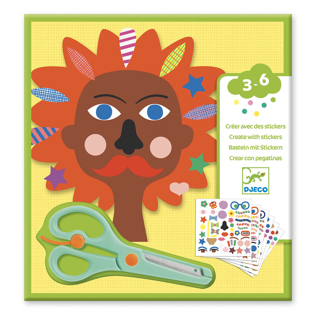 Create With Stickers Hairdresser Craft Kit by Djeco