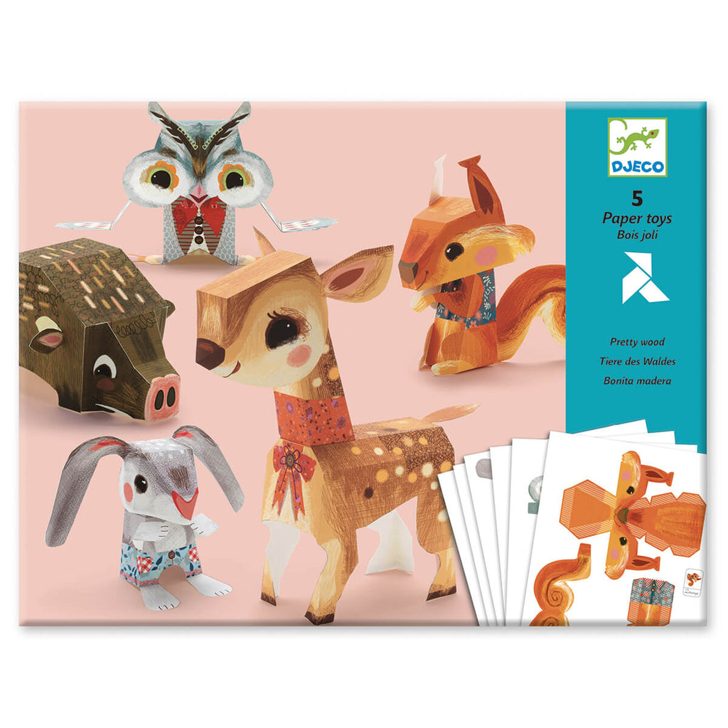 Pretty Wood Paper Toys Folding Art Craft Kit by Djeco