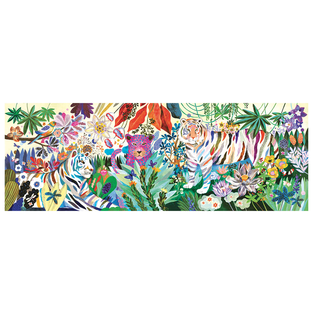 Rainbow Tigers 1000 Piece Gallery Jigsaw Puzzle by Djeco