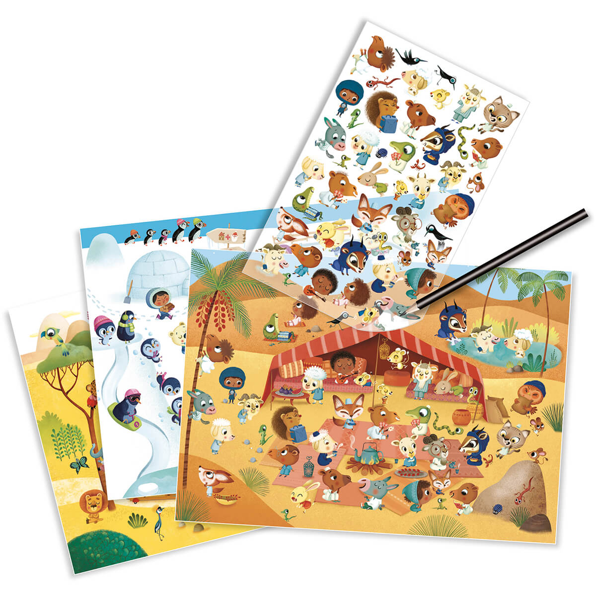 Savannah, Desert and North Pole Rub-On Transfers Set by Djeco