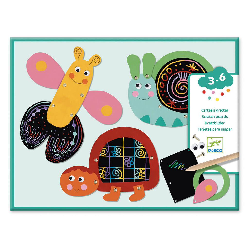 Scratch Boards For Little Ones: Funny Animals by Djeco
