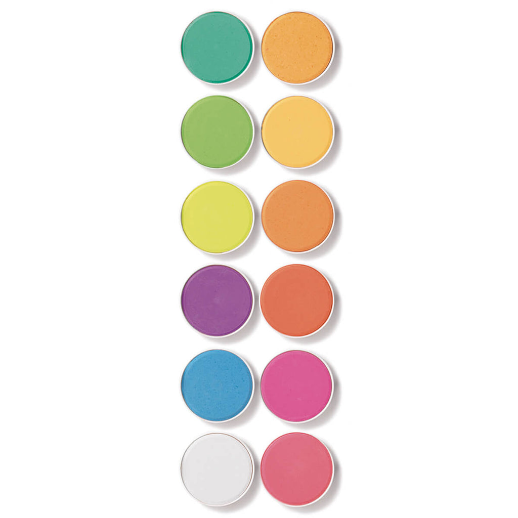 Set of 12 Neon Gouache Paint Colour Cakes by Djeco