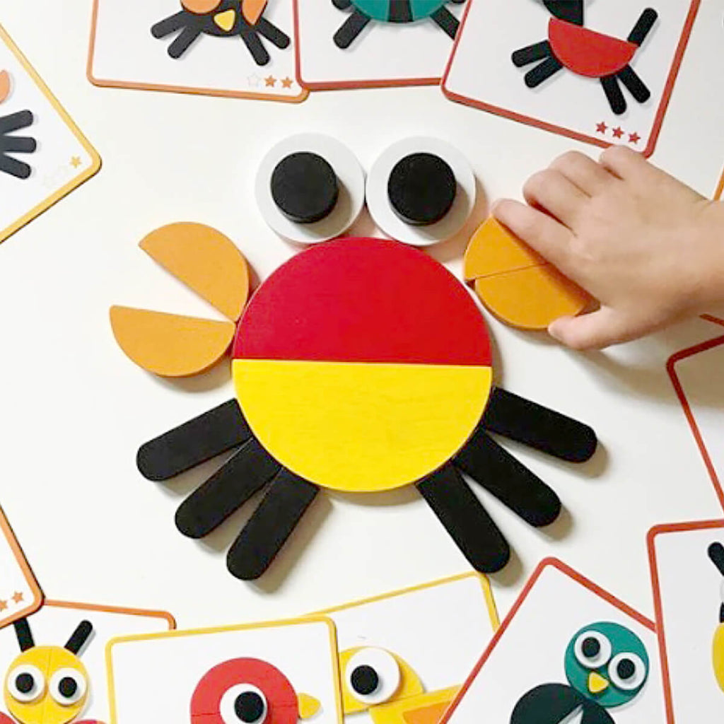 Ze GeoAnimo Animal Wooden Construction Game by Djeco
