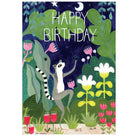 Happy Birthday Lemur Print Greetings Card by Bex Parkin for Earlybird Designs