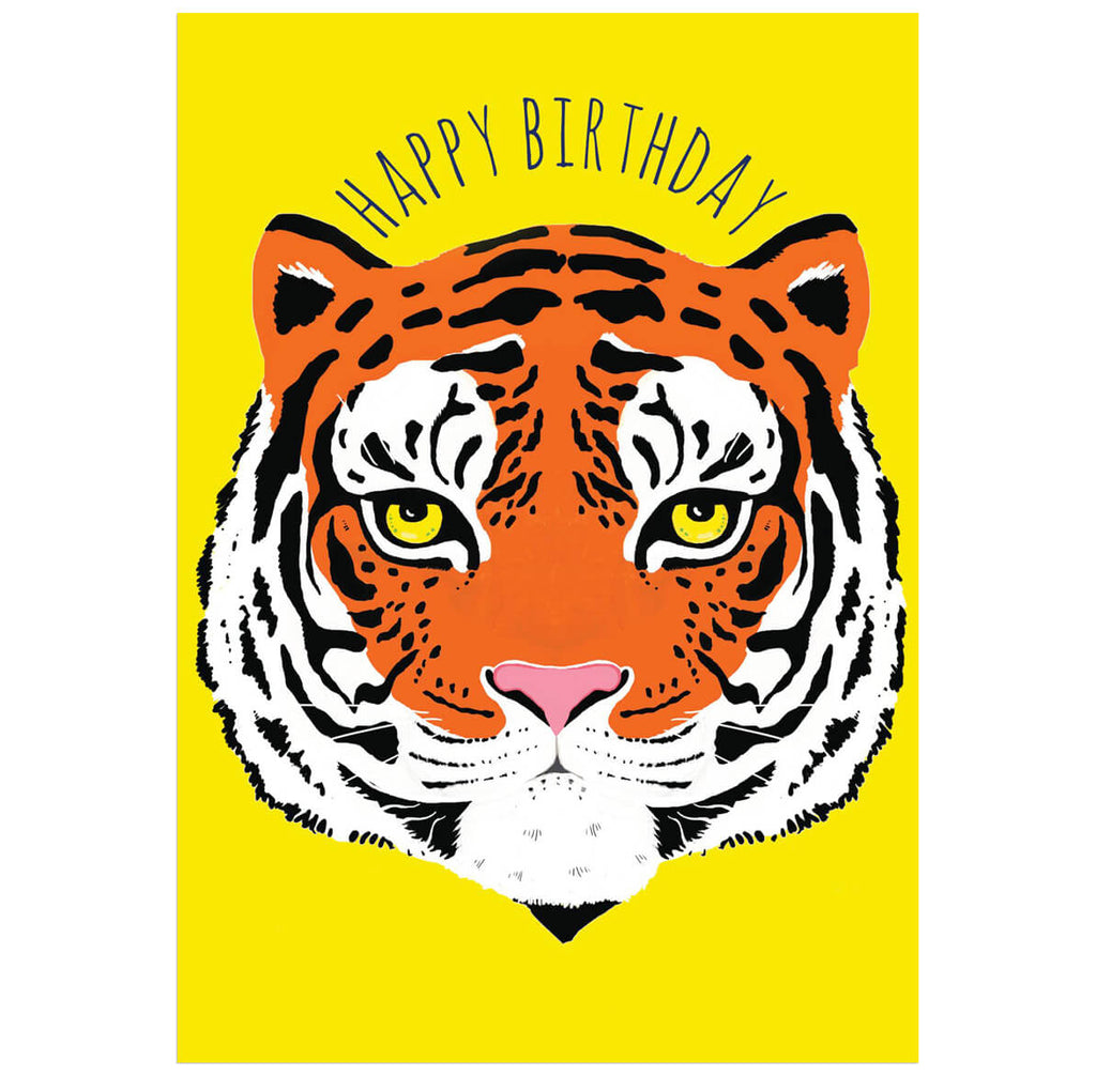 Happy Birthday Tiger Print Greetings Card by Bex Parkin for Earlybird Designs