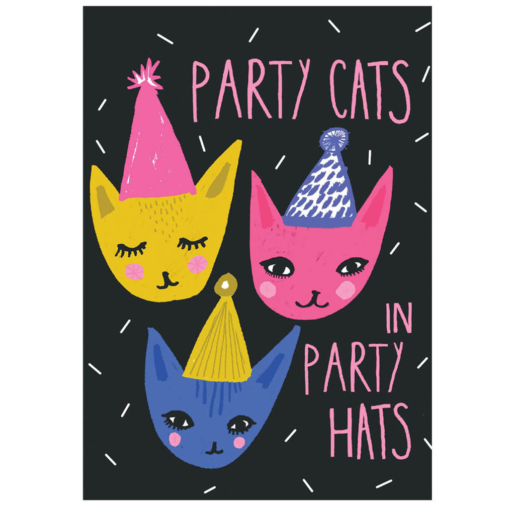 Party Cats Greetings Card by Amy Hodkin for Earlybird Designs