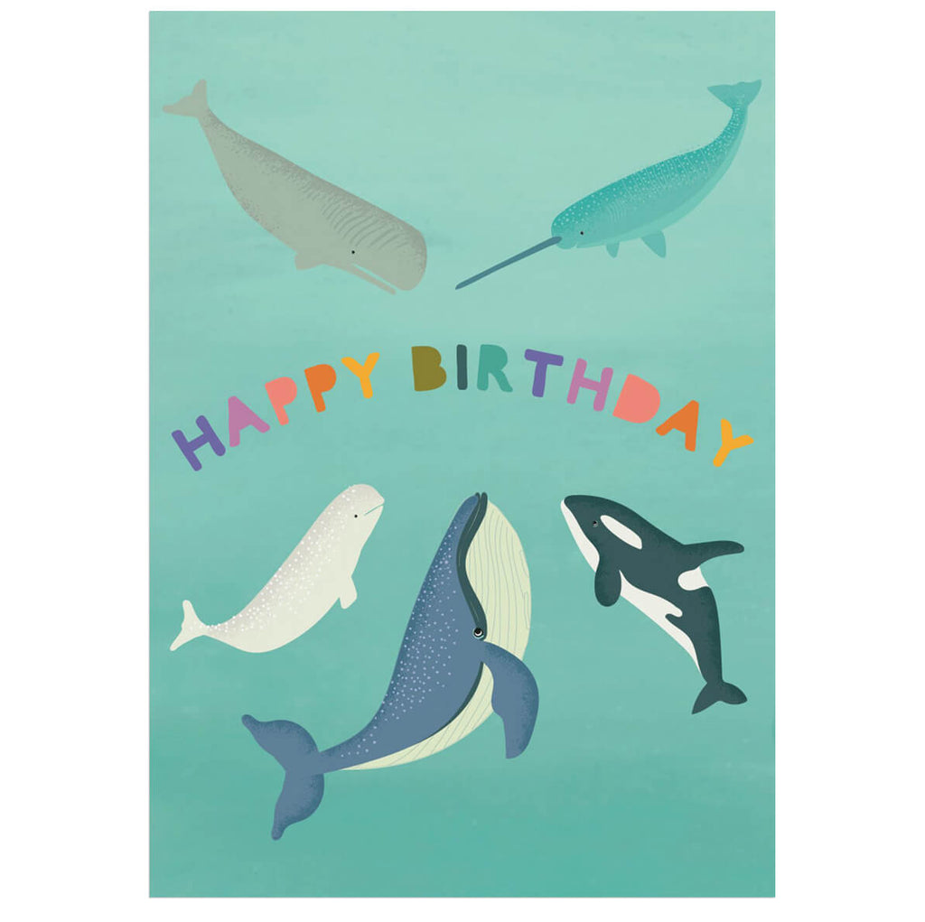 Whales Greetings Card by Elena Essex for Earlybird Designs