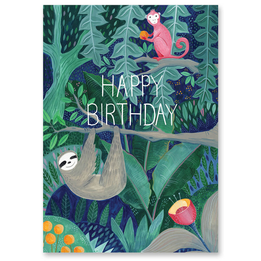 Birthday Sloth Greetings Card by Bex Parkin for Earlybird Designs