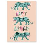 Blue Leopard Greetings Card by Elena Essex for Earlybird Designs